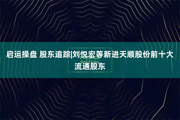 启运操盘 股东追踪|刘悦宏等新进天顺股份前十大流通股东